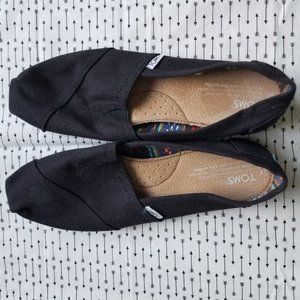 Black Toms Canvas Flats